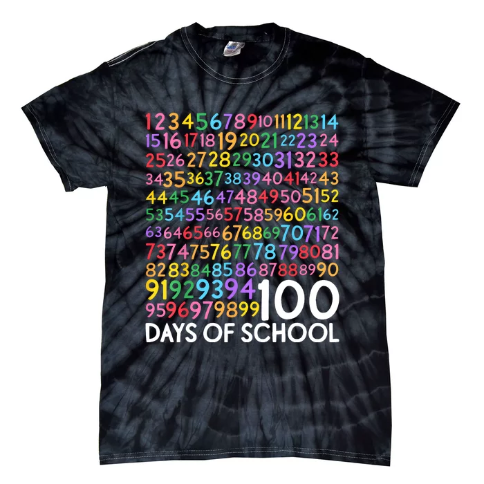 100 Days Math Numbers Celebrate 100th Day Of School Tie-Dye T-Shirt