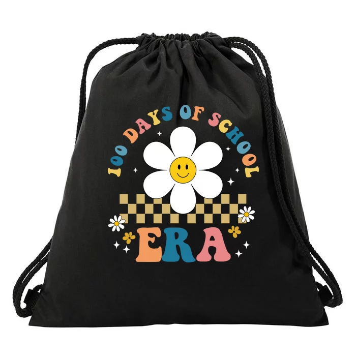 100 Days Of School Era Sunflower Cute Drawstring Bag