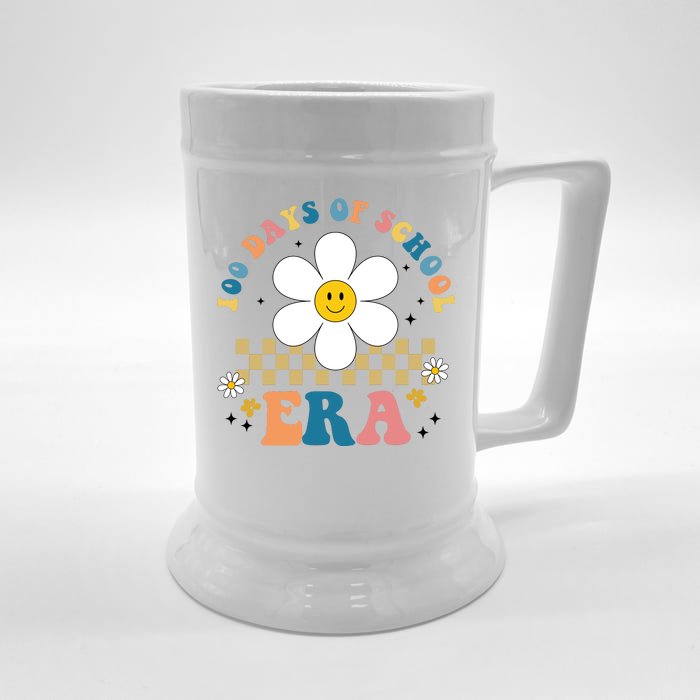 100 Days Of School Era Sunflower Cute Front & Back Beer Stein