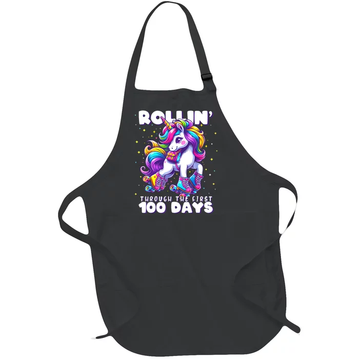 100 Days Of School Teacher 100th Day Unicorn Outfit Full-Length Apron With Pocket