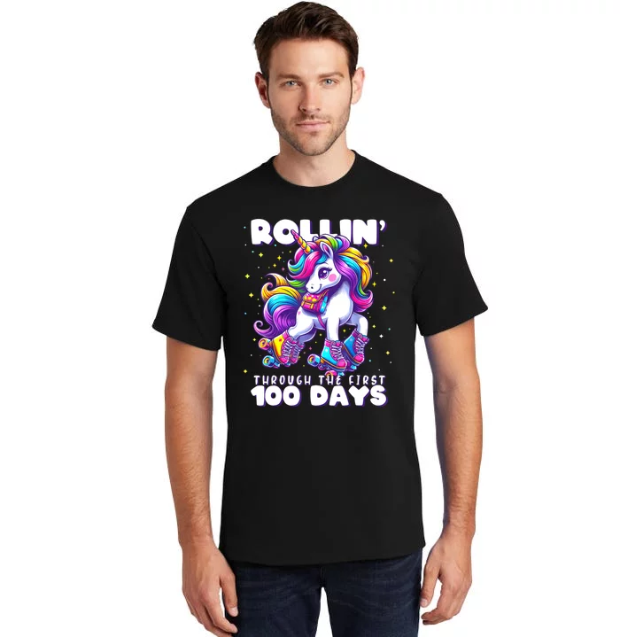 100 Days Of School Teacher 100th Day Unicorn Outfit Tall T-Shirt