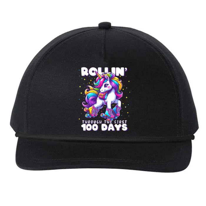 100 Days Of School Teacher 100th Day Unicorn Outfit Snapback Five-Panel Rope Hat