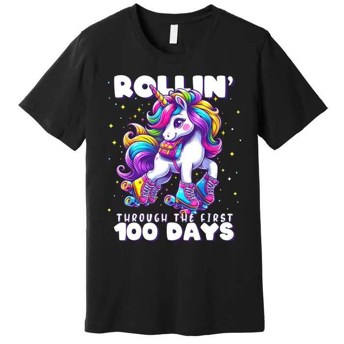 100 Days Of School Teacher 100th Day Unicorn Outfit Premium T-Shirt