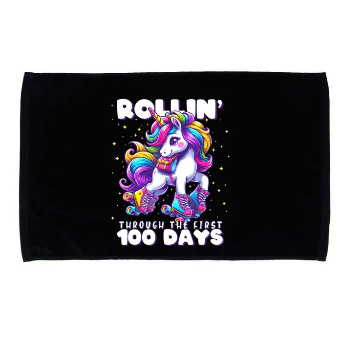 100 Days Of School Teacher 100th Day Unicorn Outfit Microfiber Hand Towel