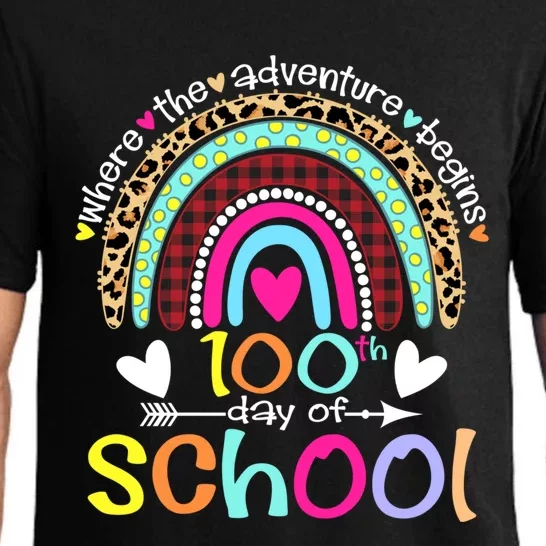 100th Day Of School Teacher Student 100 Days Smarter Rainbow Meaningful Gift Pajama Set