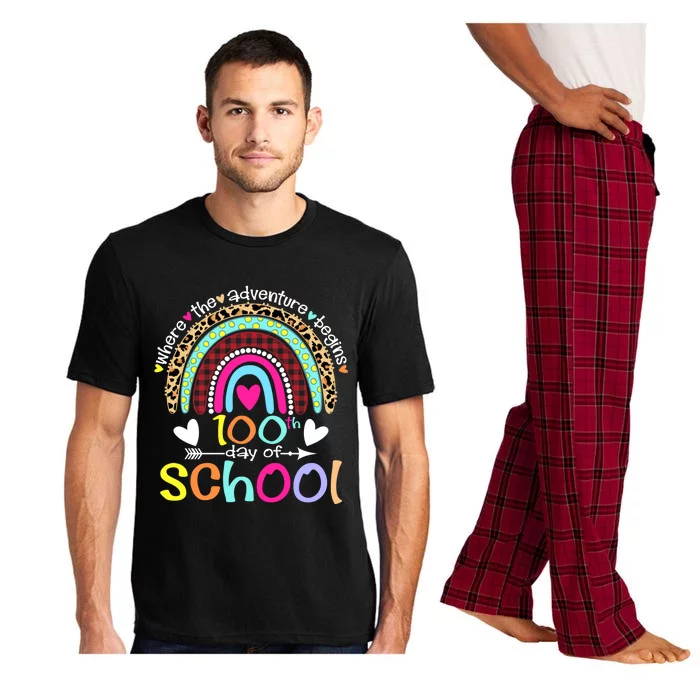 100th Day Of School Teacher Student 100 Days Smarter Rainbow Meaningful Gift Pajama Set