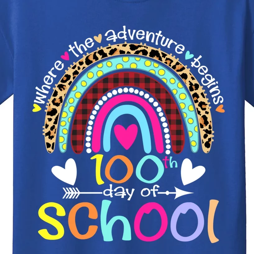 100th Day Of School Teacher Student 100 Days Smarter Rainbow Meaningful Gift Kids T-Shirt