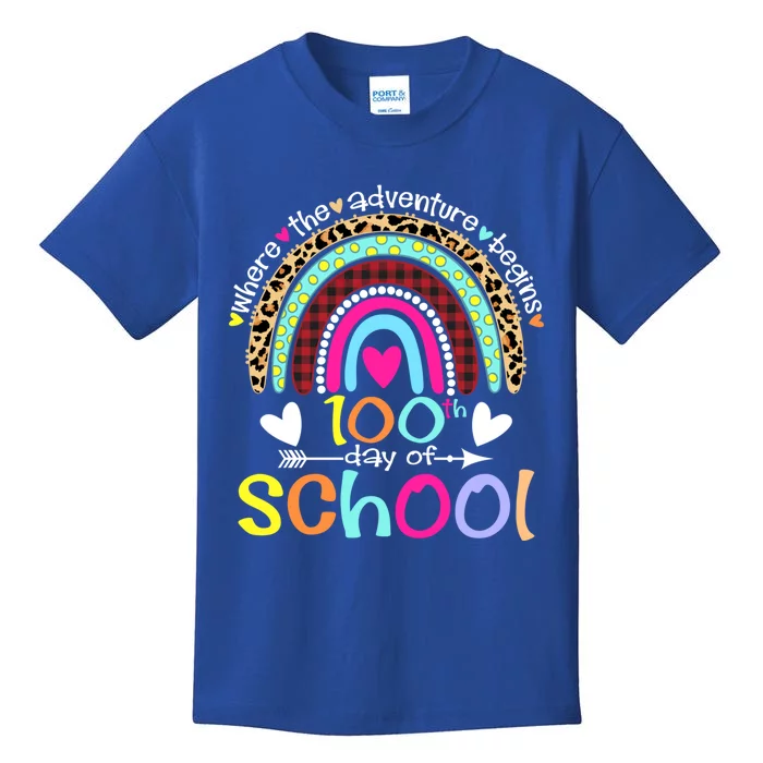 100th Day Of School Teacher Student 100 Days Smarter Rainbow Meaningful Gift Kids T-Shirt