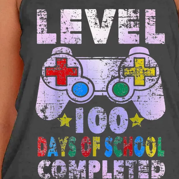 100 Days of School Completed Gamer Gifts  Level Up Gaming Women's Knotted Racerback Tank