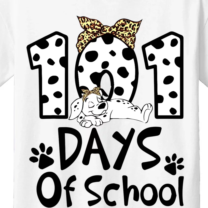 101 Days Of School Dalmatian Dog Boys Girls 100 Days Smarter Kids T-Shirt