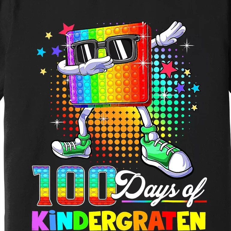 100 Days Of Kindergarten School Teacher 100th Day Pop Premium T-Shirt