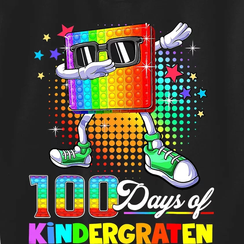 100 Days Of Kindergarten School Teacher 100th Day Pop Kids Sweatshirt