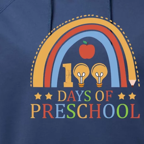 100 Days Of Preschool Nursery School Pencil Student Cute Gift Performance Fleece Hoodie