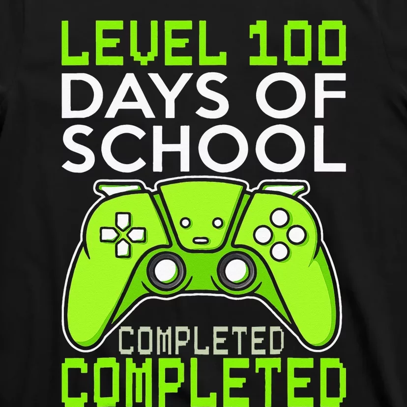 100 Days Of School Level 100 Completed For Gamer T-Shirt