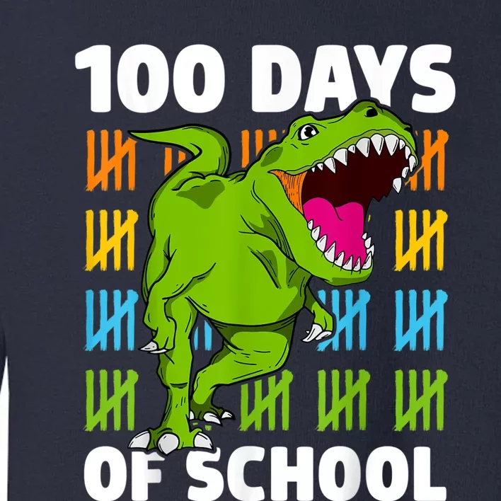 100th Day Of School Boys Kids Dino 100 Days Dinosaur TRex Toddler Sweatshirt