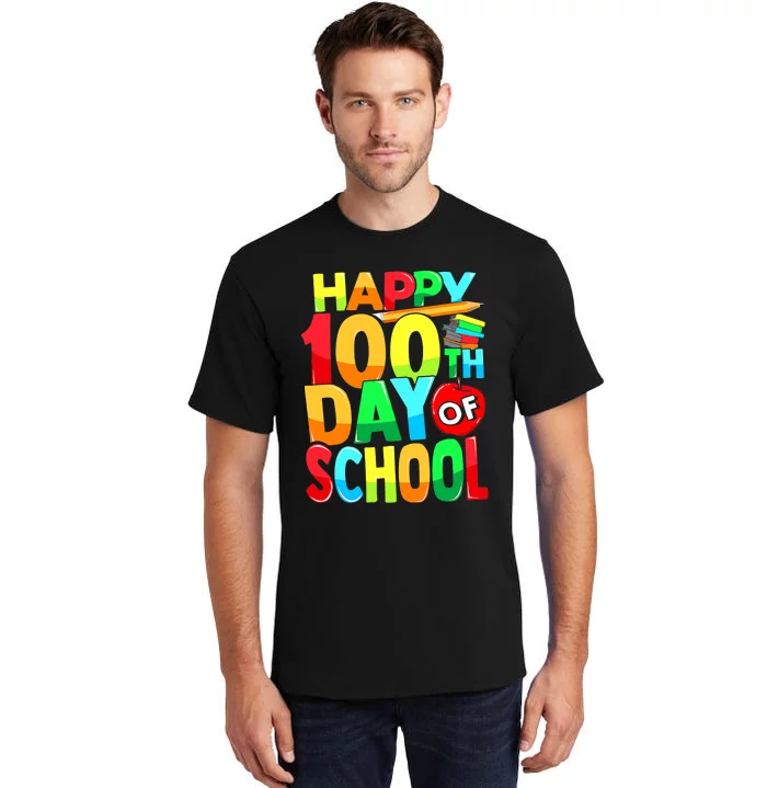 100 Days of School Teachers Girls Boys Happy 100th Day Tall T-Shirt