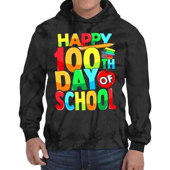 100 Days of School Teachers Girls Boys Happy 100th Day Tie Dye Hoodie