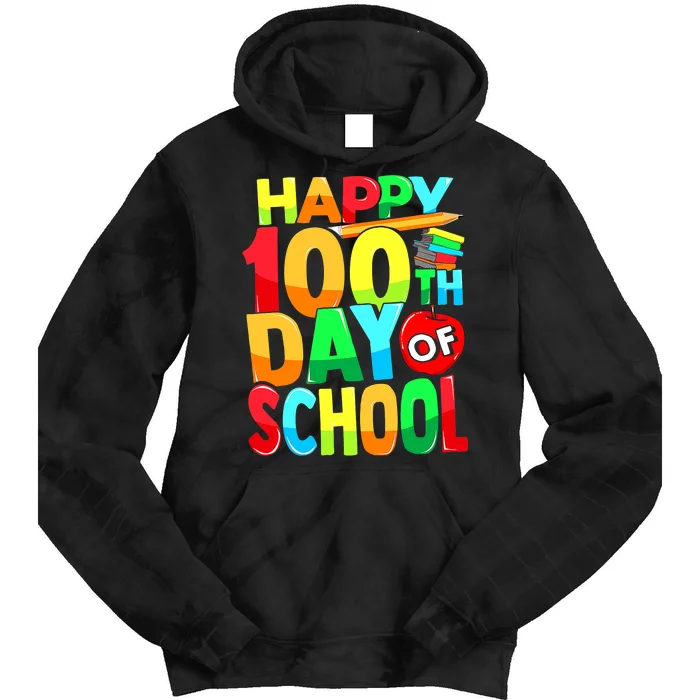 100 Days of School Teachers Girls Boys Happy 100th Day Tie Dye Hoodie