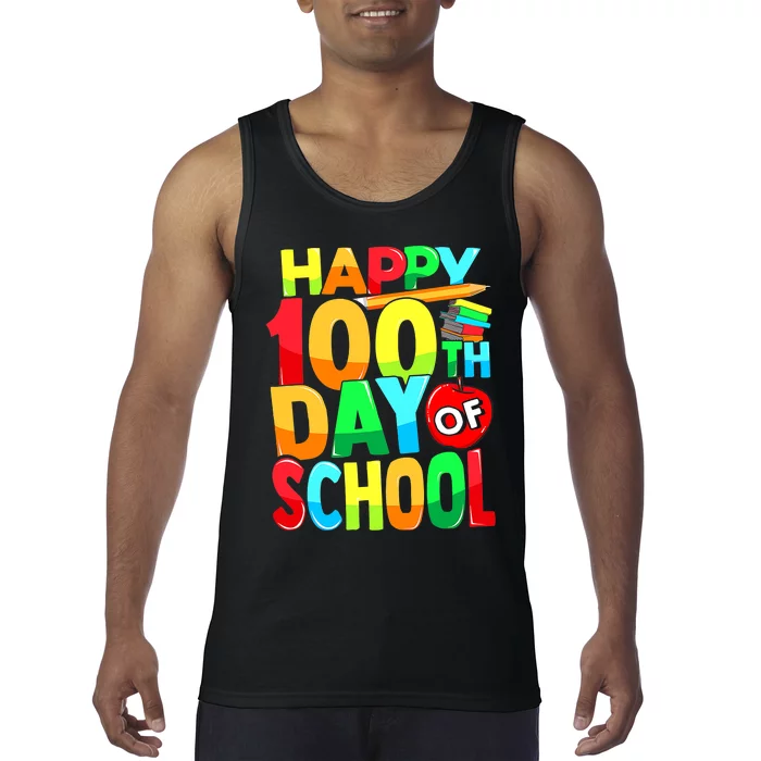 100 Days of School Teachers Girls Boys Happy 100th Day Tank Top