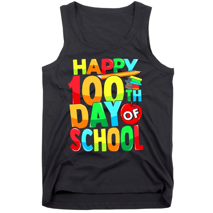 100 Days of School Teachers Girls Boys Happy 100th Day Tank Top