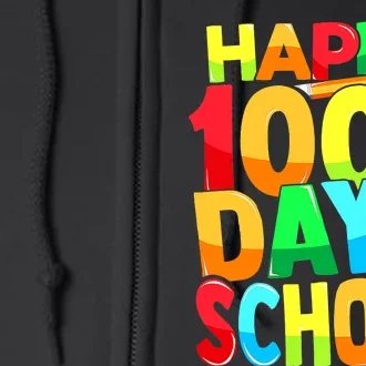 100 Days of School Teachers Girls Boys Happy 100th Day Full Zip Hoodie