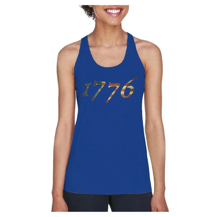 1776 Declaration Of Independence Us Flag Gift Women's Racerback Tank