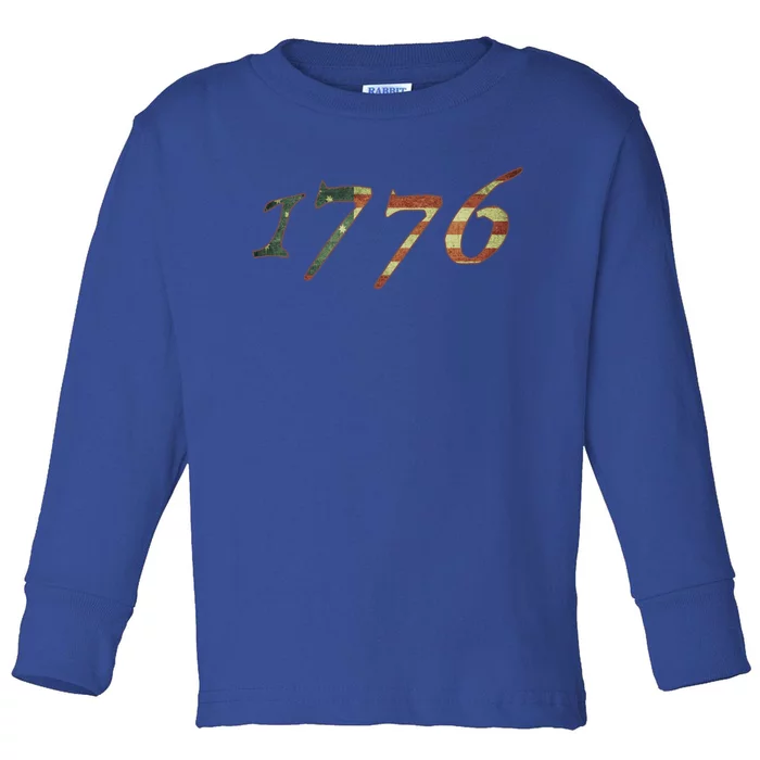 1776 Declaration Of Independence Us Flag Gift Toddler Long Sleeve Shirt