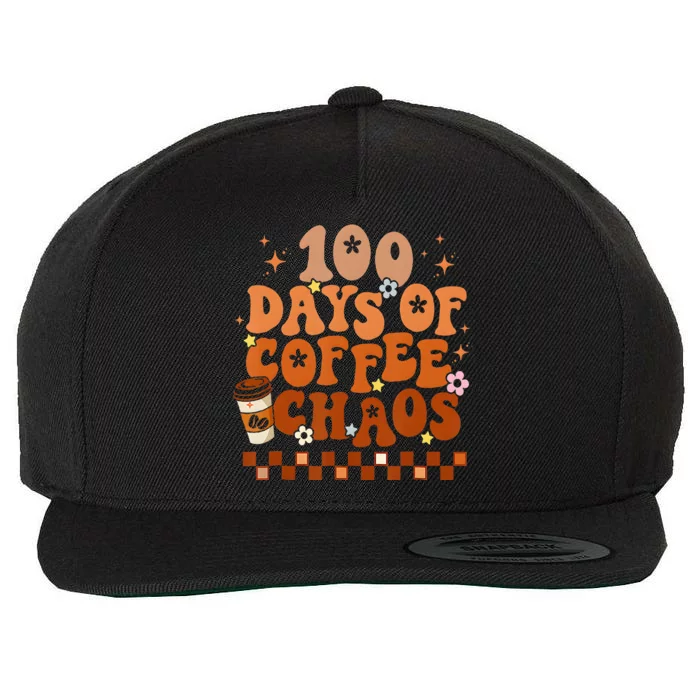 100 Days Of School Coffee Lover 100th Day Of School Teacher Wool Snapback Cap