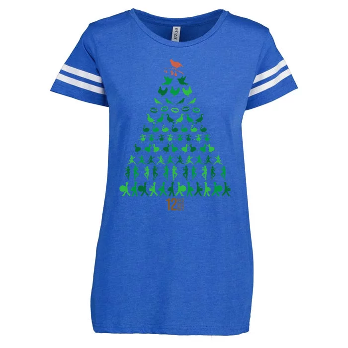 12 Days of Christmas Tree Classic Holiday Enza Ladies Jersey Football T-Shirt