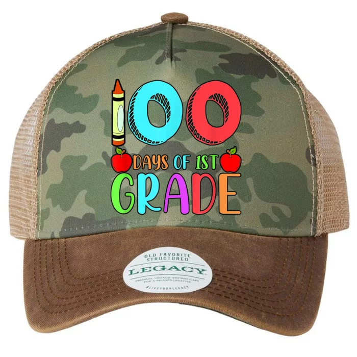 100 Days Of 1st Grade Happy 100th Day Of School Legacy Tie Dye Trucker Hat