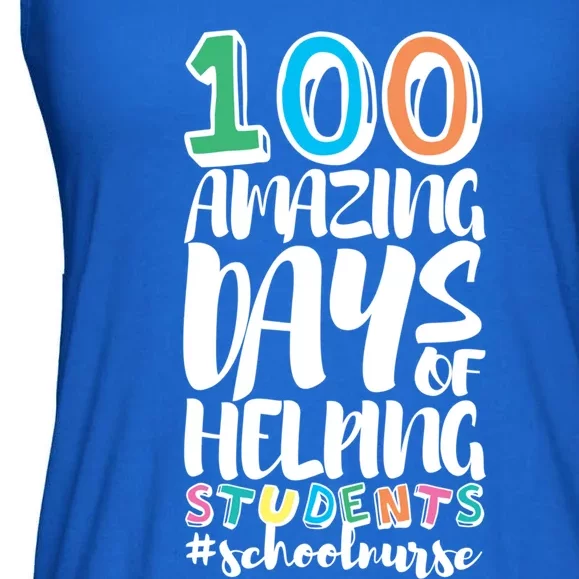 100 Days Of School Helping Students School Nurse Funny Gift Ladies Essential Flowy Tank