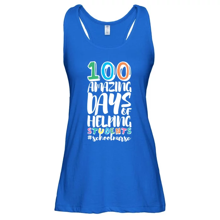 100 Days Of School Helping Students School Nurse Funny Gift Ladies Essential Flowy Tank