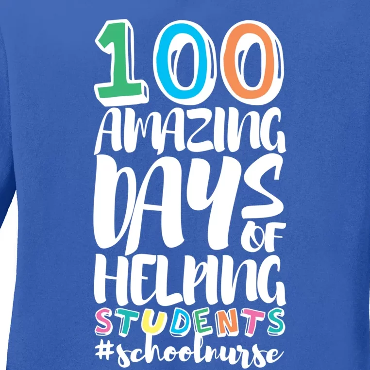 100 Days Of School Helping Students School Nurse Funny Gift Ladies Long Sleeve Shirt