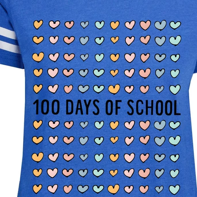 100 Days Of Hearts Celebrate 100th Day Of School Enza Ladies Jersey Football T-Shirt