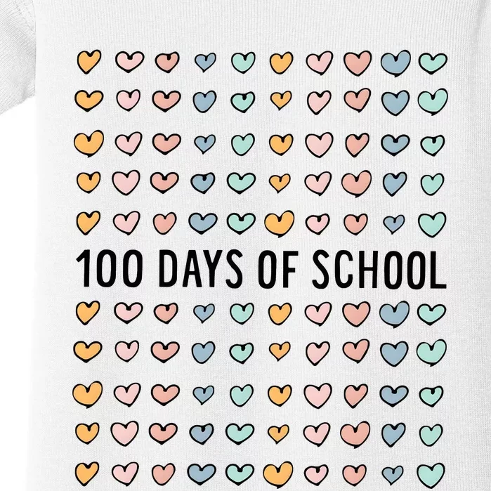 100 Days Of Hearts Celebrate 100th Day Of School Baby Bodysuit