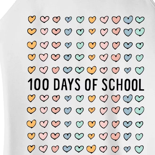 100 Days Of Hearts Celebrate 100th Day Of School Women’s Perfect Tri Rocker Tank