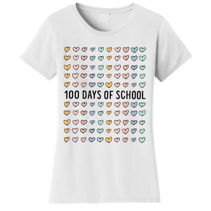 100 Days Of Hearts Celebrate 100th Day Of School Women's T-Shirt