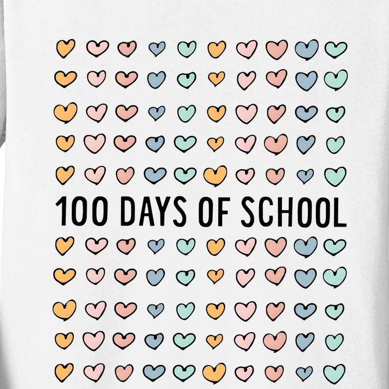 100 Days Of Hearts Celebrate 100th Day Of School Kids Long Sleeve Shirt