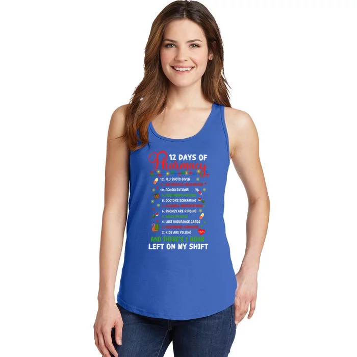 12 Days Of Pharmacy Funny Christmas Pharmacist Tech Xmas Gift Ladies Essential Tank