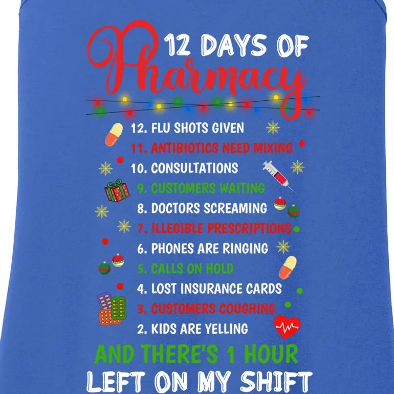 12 Days Of Pharmacy Funny Christmas Pharmacist Tech Xmas Gift Ladies Essential Tank