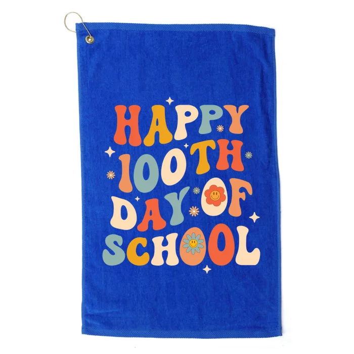 100th Day Of School Teachers Happy 100 Days Gift Platinum Collection Golf Towel