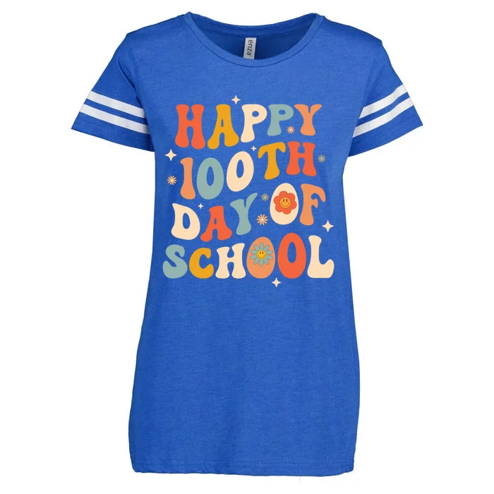 100th Day Of School Teachers Happy 100 Days Gift Enza Ladies Jersey Football T-Shirt