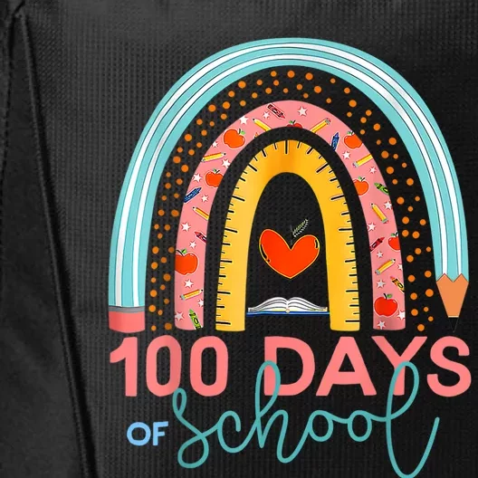 100th Day Of School Teacher 100 Days Smarter Boho Rainbow City Backpack