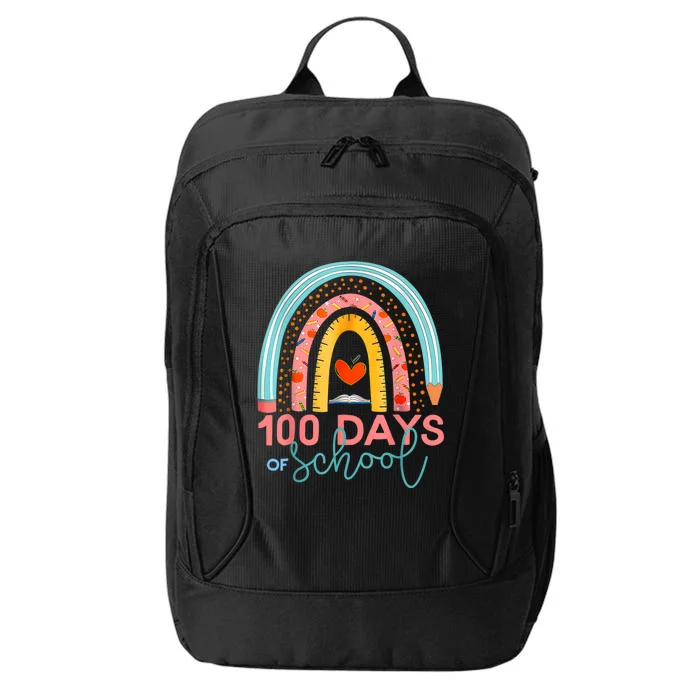 100th Day Of School Teacher 100 Days Smarter Boho Rainbow City Backpack