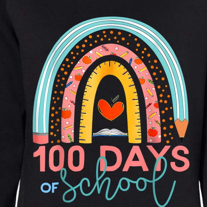 100th Day Of School Teacher 100 Days Smarter Boho Rainbow Womens California Wash Sweatshirt