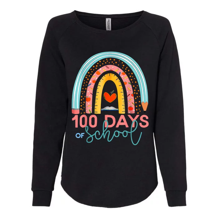 100th Day Of School Teacher 100 Days Smarter Boho Rainbow Womens California Wash Sweatshirt