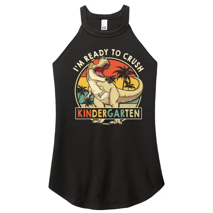 1st Day Of Kindergarten Im Ready To Crush Dinosaur Boy Kids Women’s Perfect Tri Rocker Tank