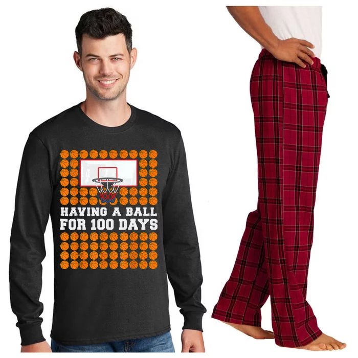 100 Days Of School Basketball 100th Day Balls For Boys Long Sleeve Pajama Set