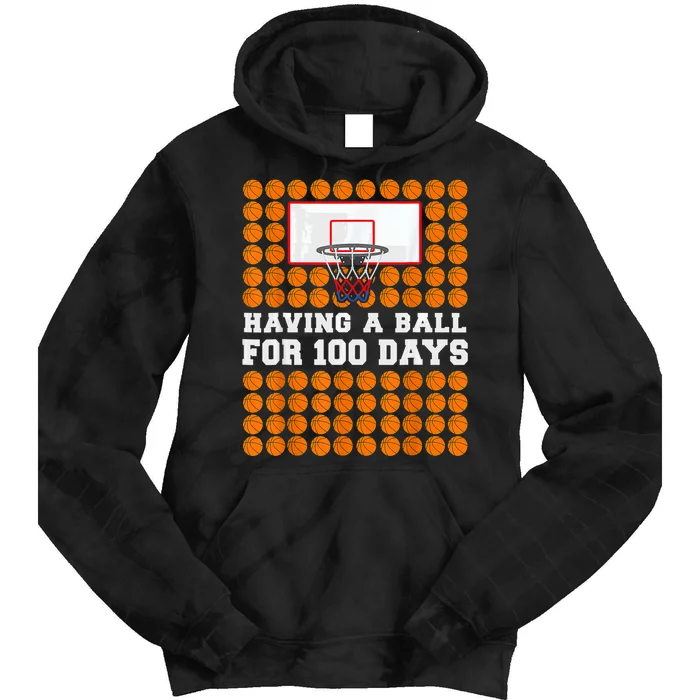 100 Days Of School Basketball 100th Day Balls For Boys Tie Dye Hoodie