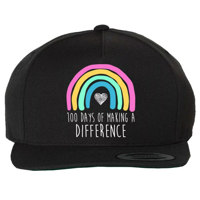 100 Days Of Making A Difference 100th Day Of School Wool Snapback Cap